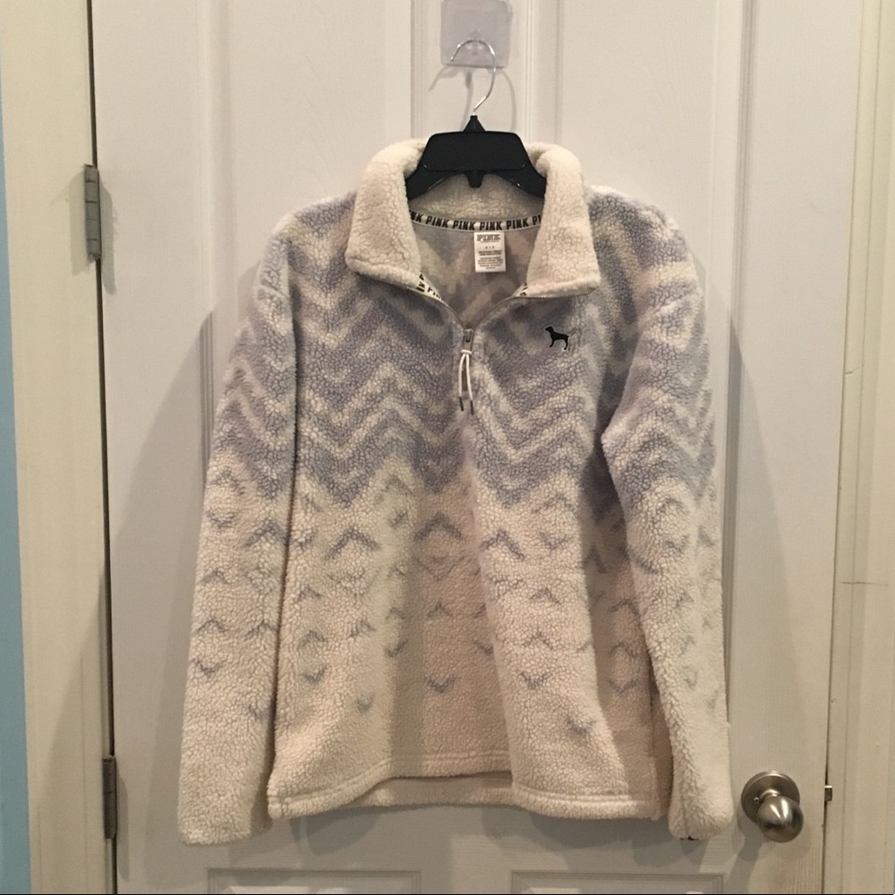 VS PINK Geometric/Aztec Print Sherpa Pullover